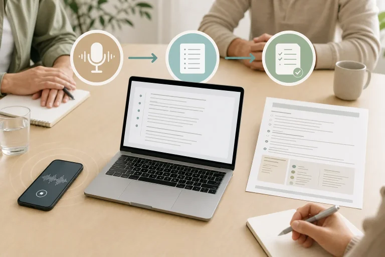 Slik transkriberer og oppsummerer du et møte med AI